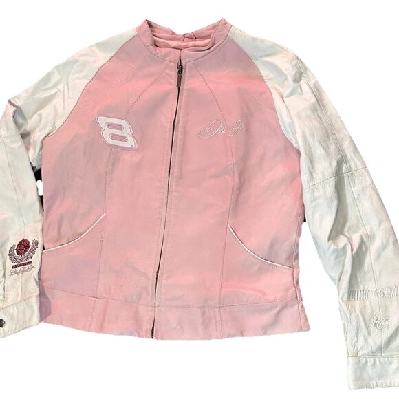 Wilson's Leathers Chase Authentic NASCAR Vintage Jacket #8 Dale Earnhardt Pink M - Picture 1 of 14